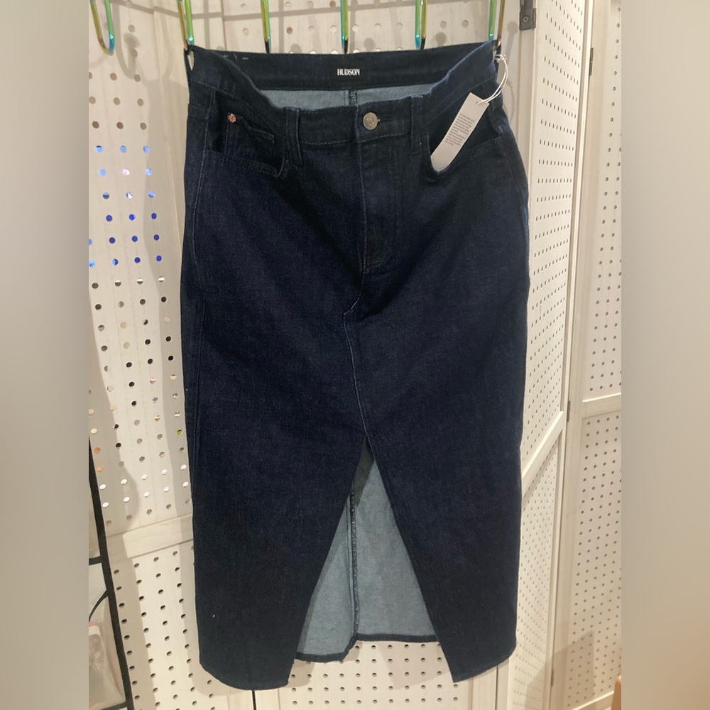 Hudson below the knee slit Jean skirt